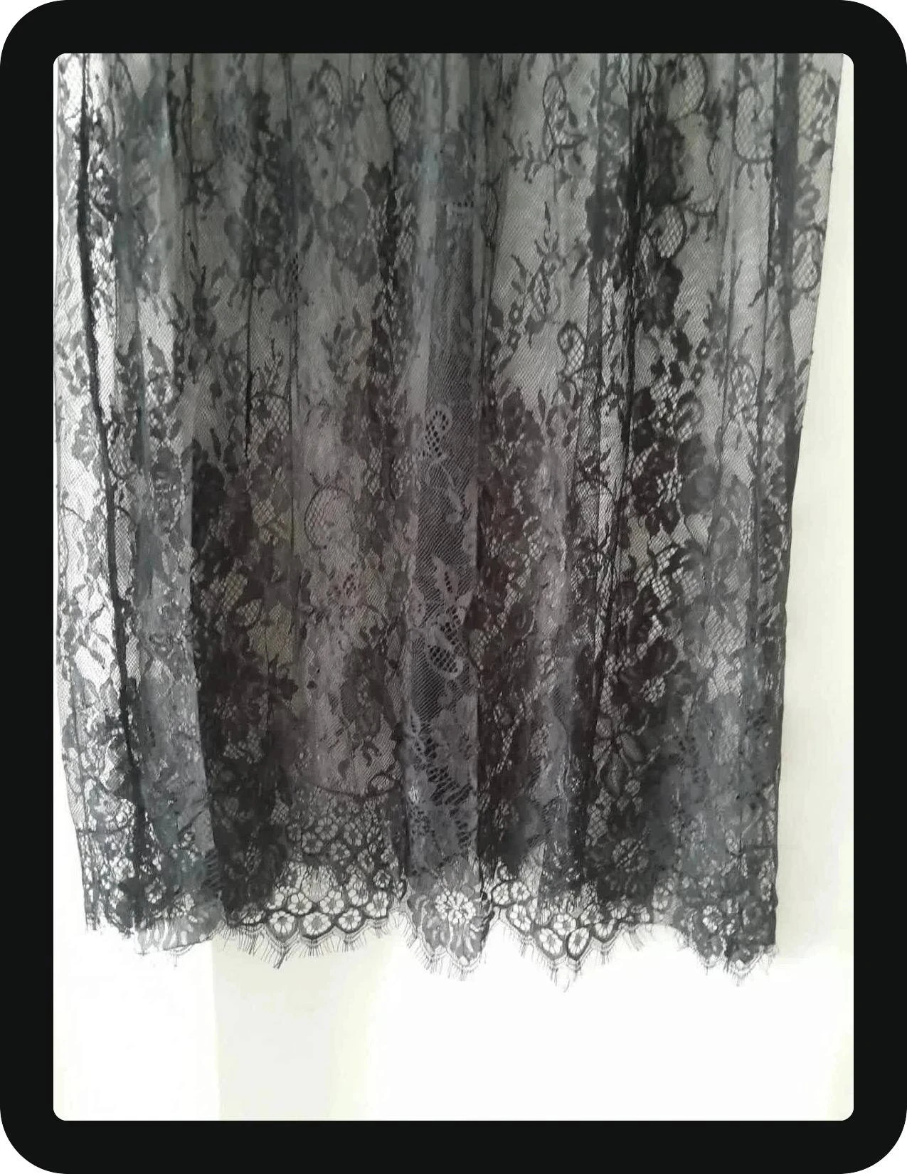 Saia de renda com padrão floral, 80cm cor preta, tamanho podendo servir para 36/38/40 – photo 5